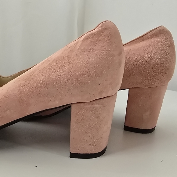 Worthington Blush Pink Leather Mary Jane Block Heel Pumps Retro Style Size 6.5 - Picture 12 of 16